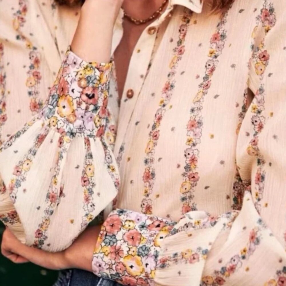 Like New Sezane Claudio Blouse Size 42 (8)